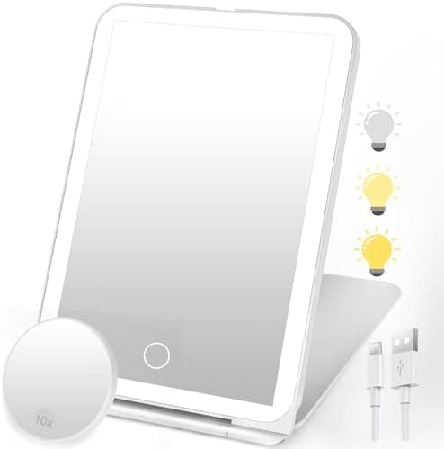 Migliori specchi da trucco portatili con luce led e ingrandimento 20x per viaggi in aereo senza batterie